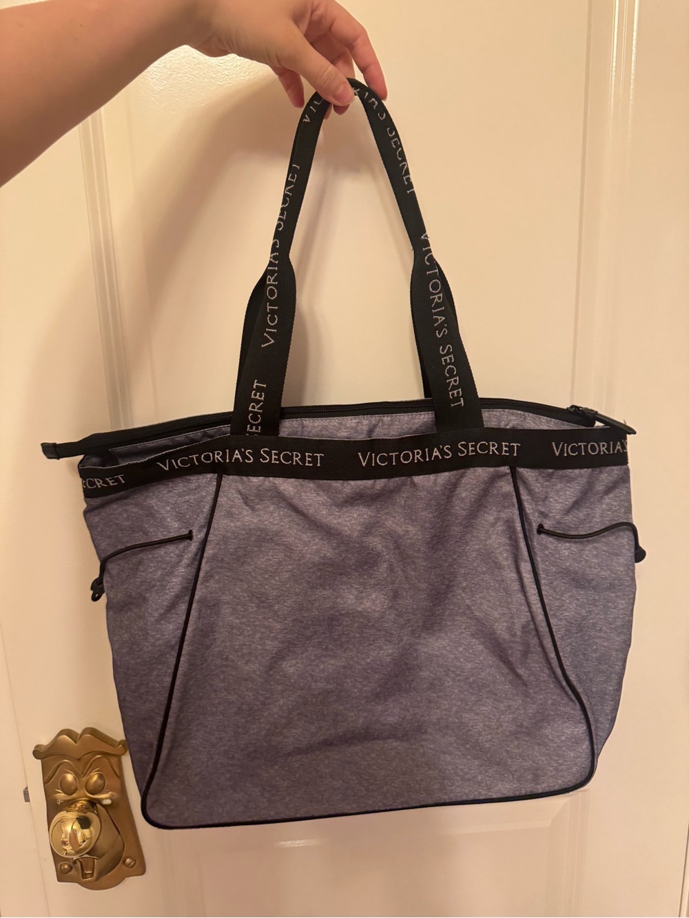 Victoria's Secret Gray Heather Logo Strap Tote